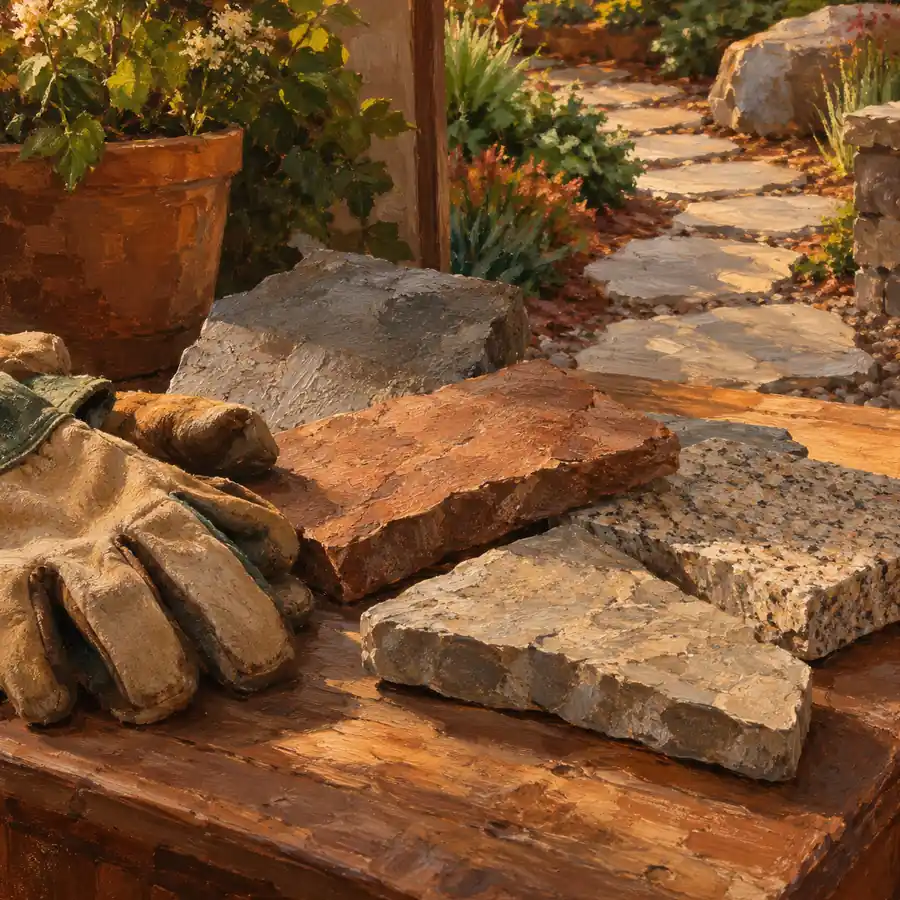 Illustration of landscaping businesses equipment and workspace